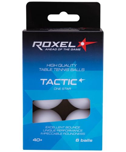 Мяч для настольного тенниса ROXEL 1* Tactic (6 шт.) белый