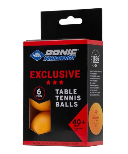 Мяч для настольного тенниса DONIC 3* Exclusive (6 шт.) оранжевый#2