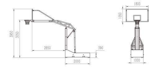 Стойка баскетбольная мобильная Hong Kang HKF-1007 FIBA-2023#2 Стойка баскетбольная мобильная Hong Kang HKF-1007 FIBA-2023#2