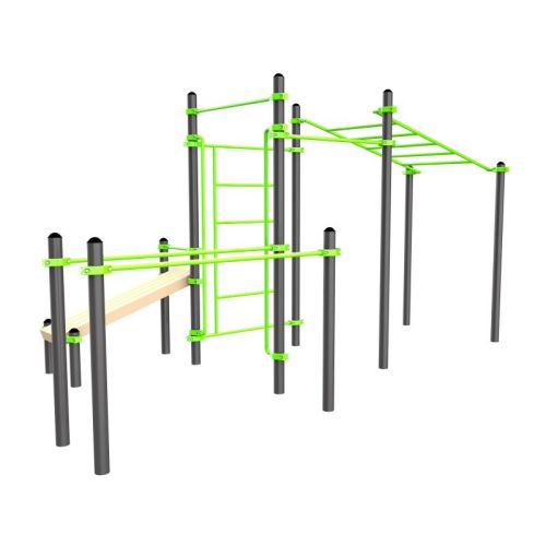 Воркаут (рукоход, швед. стенка, 2 переклад., переклад. верт., накл. скамья, брусья) ZAVODSPORTA W337