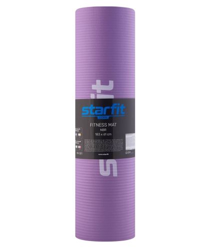 Коврик для йоги и фитнеса STARFIT FM-301 NBR 183x61х1 см (фиолетовый пастель)#3 Коврик для йоги и фитнеса STARFIT FM-301 NBR 183x61х1 см (фиолетовый пастель)#3
