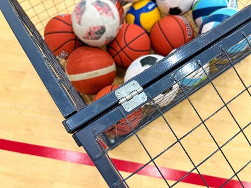 Корзина для мячей передвижная 750х1050х750 на 40 шт. (пруток) СТ-111#6