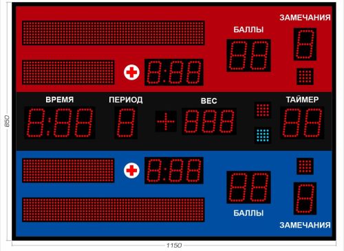Табло для греко-римской и вольной борьбы 1150x850 мм
