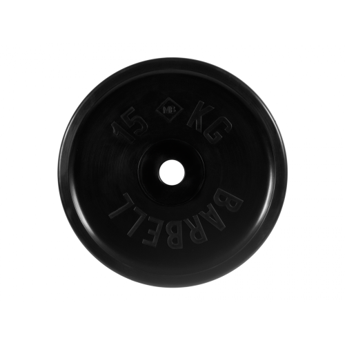 Диск обрезиненный евро-классик 15кг, d=51мм (черный) MB Barbell MB-PltBE-15