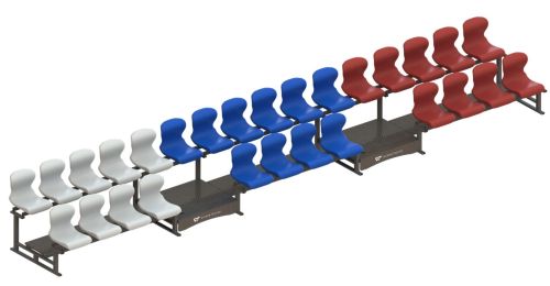 Трибуна сборно-разборная 2-х рядная на 28 мест СТ-243 Трибуна сборно-разборная 2-х рядная на 28 мест СТ-243