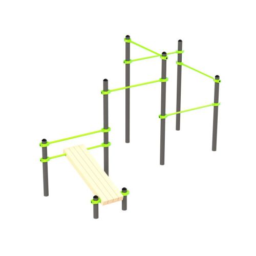 Воркаут (наклонная скамья и 5 перекладин) ZAVODSPORTA W349