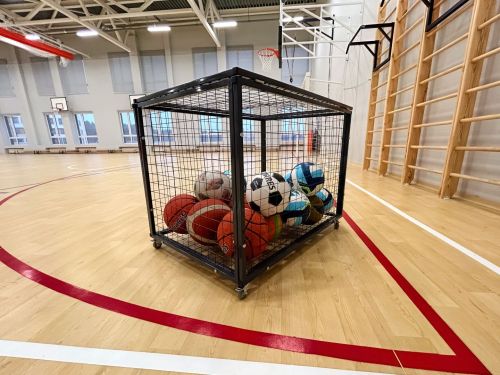 Корзина для мячей передвижная 750х1050х750 на 40 шт. (пруток) СТ-111#4