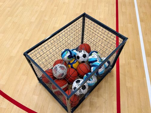 Корзина для мячей передвижная 750х1050х750 на 40 шт. (пруток) СТ-111#3