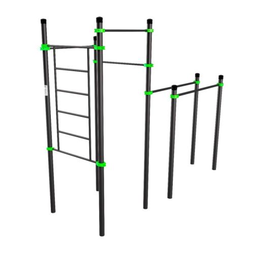 Воркаут (брусья, 3 перекладины, шведская стенка) ZAVODSPORTA W217