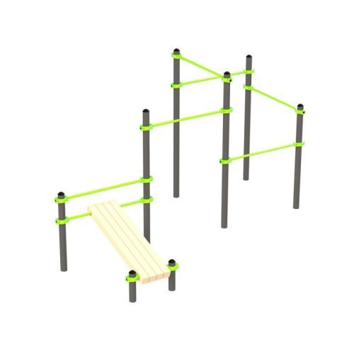 Воркаут (наклонная скамья и 5 перекладин) ZAVODSPORTA W249