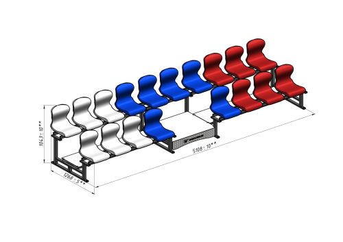 Трибуна сборно-разборная 2-х рядная на 18 мест СТ-240#4 Трибуна сборно-разборная 2-х рядная на 18 мест СТ-240#4