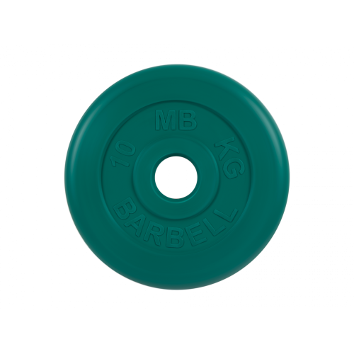 Диск обрезиненный 10кг, d=51мм (зеленый) MB Barbell MB-PltC51-10