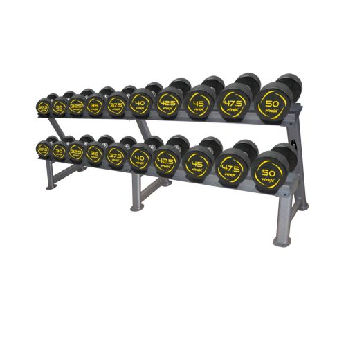 Комплект полиуретановых гантелей 27,5-50 кг (10 пар) со стойкой FTX-413.1