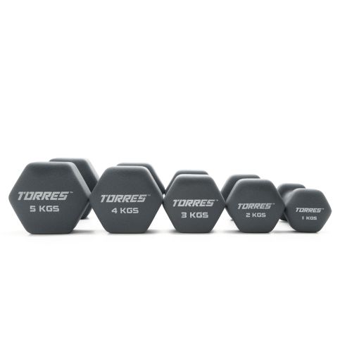 Гантель металлическая в неопреновой оболочке TORRES#7
