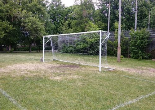 Ворота футбольные 5х2 м стальные d=76 мм стационарные со стаканами №2 (разборные)