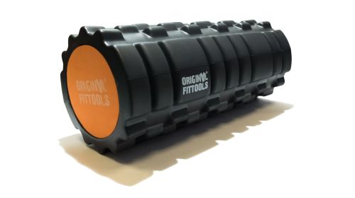 Ролик массажный Original FitTools FT-DOUBLE-ROLL 33х14 см (черный двойной)