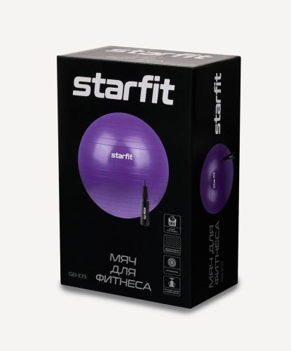 Фитбол STARFIT GB-109 55 см (антивзрыв, с насосом) персиковый#3 Фитбол STARFIT GB-109 55 см (антивзрыв, с насосом) персиковый#3