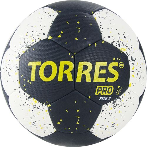 Мяч гандбольный TORRES PRO №3 (ПУ) черно-бело-желтый