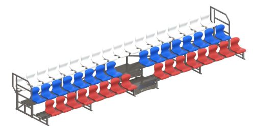 Трибуна сборно-разборная 3-х рядная на 50 мест СТ-220 Трибуна сборно-разборная 3-х рядная на 50 мест СТ-220