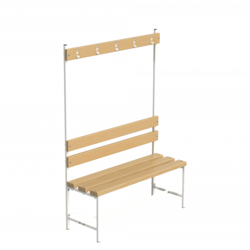 Скамейка с вешалкой для раздевалок (разборная) 1600 мм