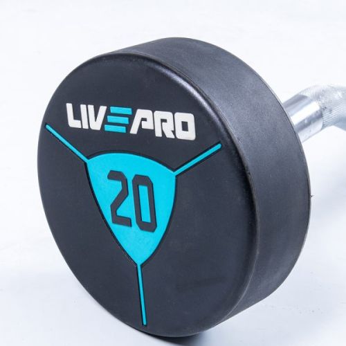 Фиксированная кривая штанга LIVEPRO Ez Curl Urethane Barbells 15 кг#4