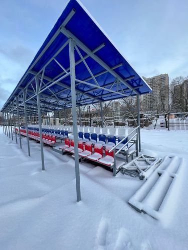 Трибуна сборно-разборная 3-х рядная на 100 мест (с навесом из поликарбоната) СТ-184#3