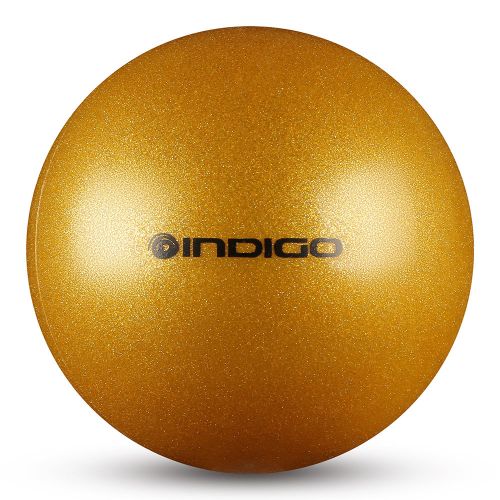 Мяч для художественной гимнастики INDIGO IN119-GOLD d=15 см (золотой с блестками)