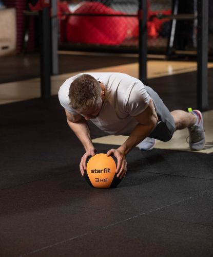 Медбол высокой плотности STARFIT GB-702 3 кг (оранжевый)#2 Медбол высокой плотности STARFIT GB-702 3 кг (оранжевый)#2