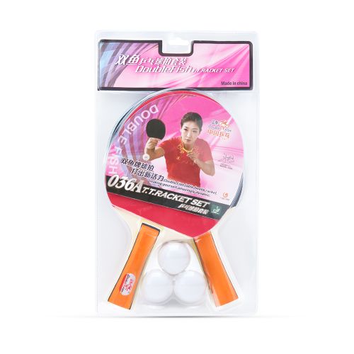 Набор для настольного тенниса DOUBLE FISH 036A (2 ракетки и 3 мяча) Набор для настольного тенниса DOUBLE FISH 036A (2 ракетки и 3 мяча)