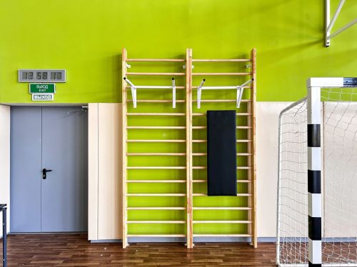 Стенка гимнастическая "Элит" 2400х900х150мм ГОСТ (боковины из мебельного щита, буковые перекладины, в деталях) СТМ-534#11