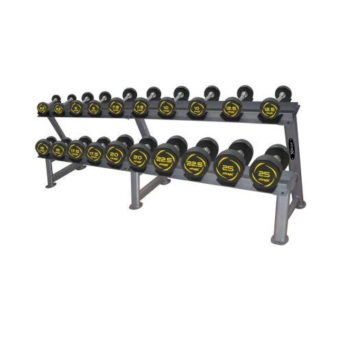 Комплект полиуретановых гантелей 2,5-25 кг (10 пар) со стойкой FTX-412.1