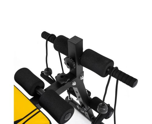 Скамья для пресса DFC D102RY (с гантелями и эспандерами)#5