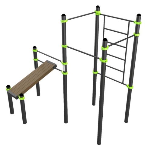 Воркаут (наклонная скамья, 3 перекладины, шведская стенка) ZAVODSPORTA W330
