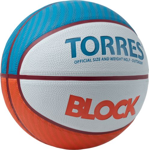 Мяч баскетбольный TORRES Block №7 (износостойкая резина)#4 Мяч баскетбольный TORRES Block №7 (износостойкая резина)#4