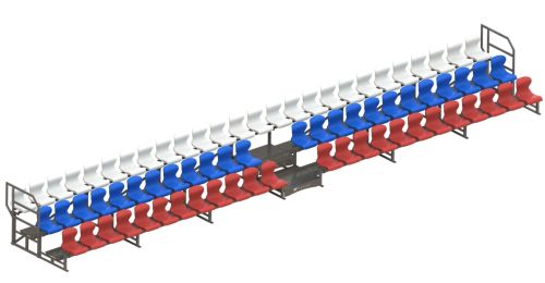 Трибуна сборно-разборная 3-х рядная на 74 места СТ-257 Трибуна сборно-разборная 3-х рядная на 74 места СТ-257