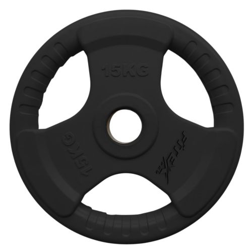 Диск олимпийский 15 кг обрезиненный черный с ручками V-SPORT LBH-15
