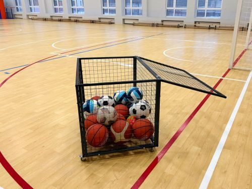 Корзина для мячей передвижная 750х1050х750 на 40 шт. (пруток) СТ-111#5