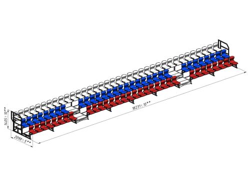 Трибуна сборно-разборная 3-х рядная на 100 мест СТ-233#4 Трибуна сборно-разборная 3-х рядная на 100 мест СТ-233#4
