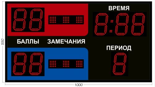 Табло для греко-римской и вольной борьбы 1000х550 мм