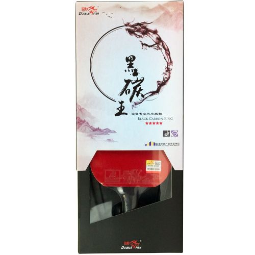 Ракетка для настольного тенниса DOUBLE FISH Black Carbon King Racket 5***** (коническая ручка) ITTF Approved#5 Ракетка для настольного тенниса DOUBLE FISH Black Carbon King Racket 5***** (коническая ручка) ITTF Approved#5