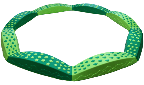 Дорожка тактильная волнистая (8 элементов) зеленая