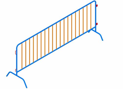 Мобильное ограждение (фан-барьер) 2500 мм d=25 мм (порошковая покраска)#2 Мобильное ограждение (фан-барьер) 2500 мм d=25 мм (порошковая покраска)#2