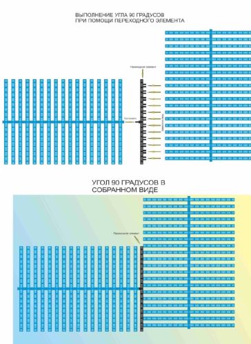 Угловой элемент 90° для переливной решетки (белый)#10