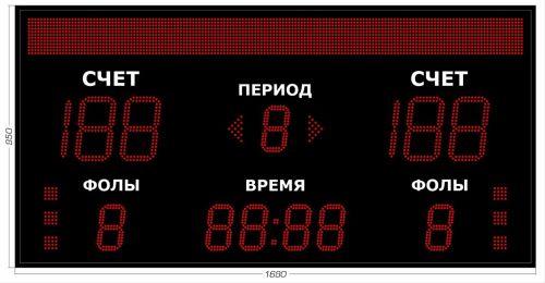 Табло для баскетбола 1680х850 мм