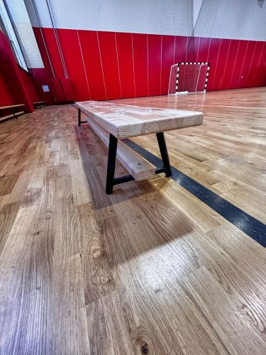 Скамейка гимнастическая "Стандарт" 3500х240х280мм (массив хвои, мет. ножки) СТП-67#4