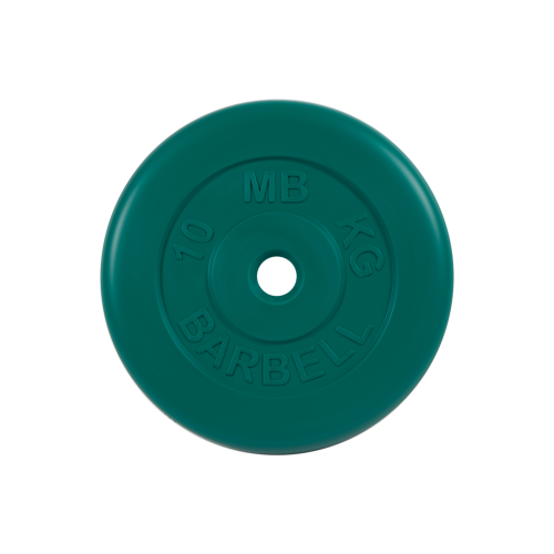 Диск обрезиненный 10кг, d=31мм (зеленый) MB Barbell MB-PltC31-10 Диск обрезиненный 10кг, d=31мм (зеленый) MB Barbell MB-PltC31-10