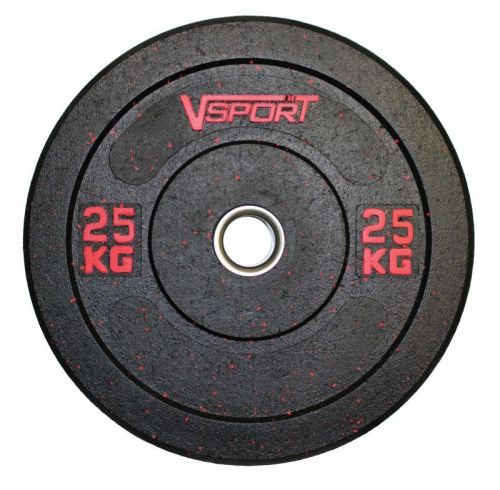 Диск бамперный черный 25 кг V-SPORT FTX-1037-25