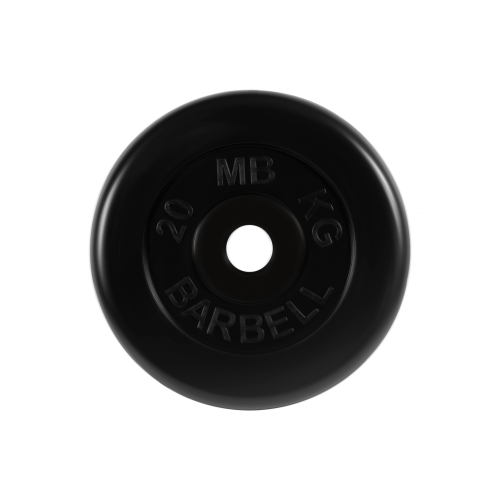 Диск обрезиненный 20кг, d=51мм (черный) MB Barbell MB-PltB51-20