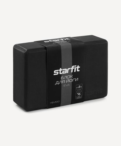 Блок для йоги STARFIT YB-200 EVA 22,5х15 см (черный)#4 Блок для йоги STARFIT YB-200 EVA 22,5х15 см (черный)#4