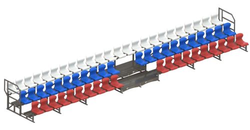 Трибуна сборно-разборная 3-х рядная на 66 мест СТ-112 Трибуна сборно-разборная 3-х рядная на 66 мест СТ-112